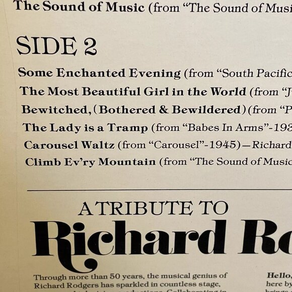 Richard Rodgers The Sound Of His Music (Vinyl) Columbia Special Products CSPS - Picture 7 of 11